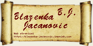 Blaženka Jacanović vizit kartica
